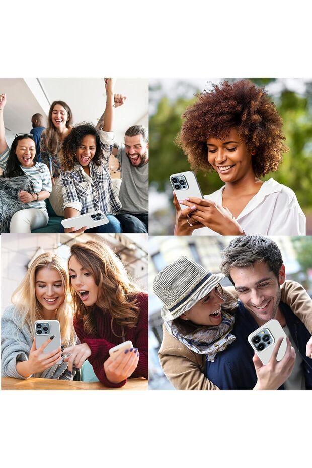 غطاء ناعم من السيليكون متوافق مع هاتف iPhone 15 PRO MAX مصنوع من الألياف الدقيقة المقاومة للخدش (أبيض) - 5