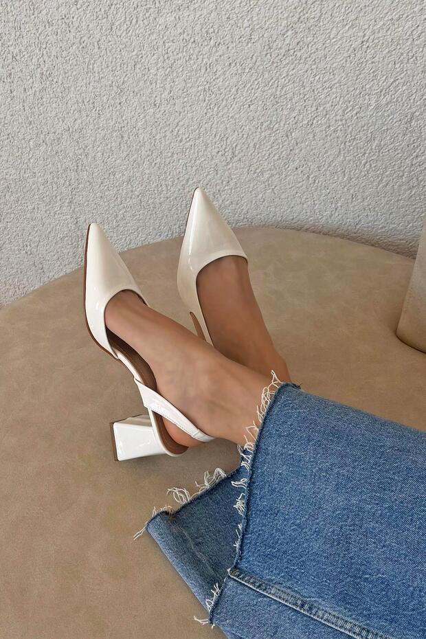 Luan Women's Patent Leather Heeled Shoes White