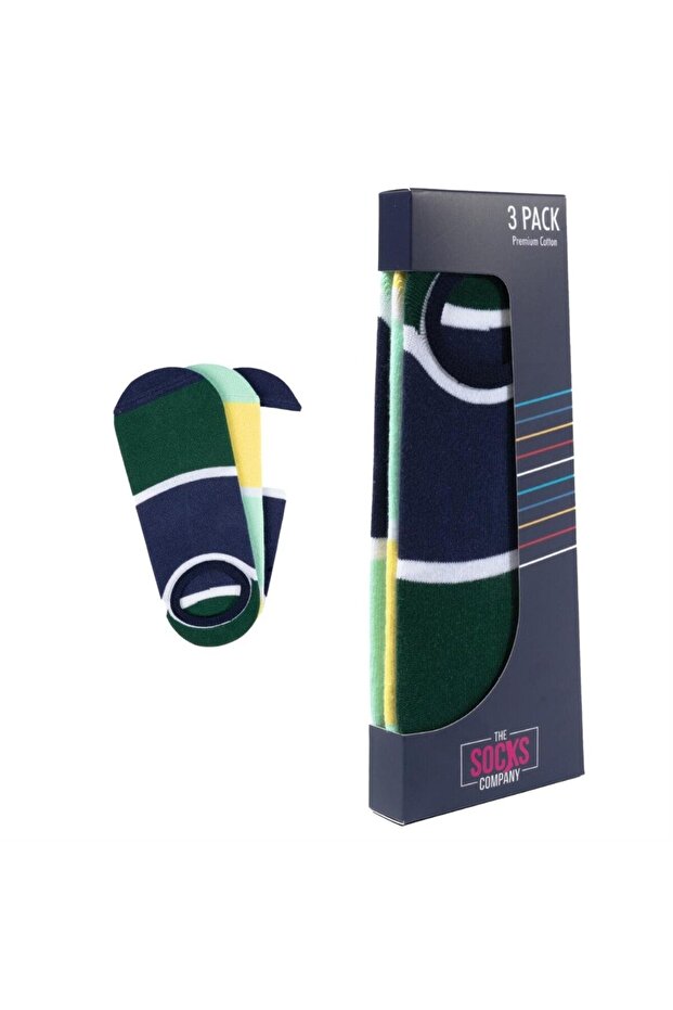 3 Pairs Patterned Men's Ballerina Socks