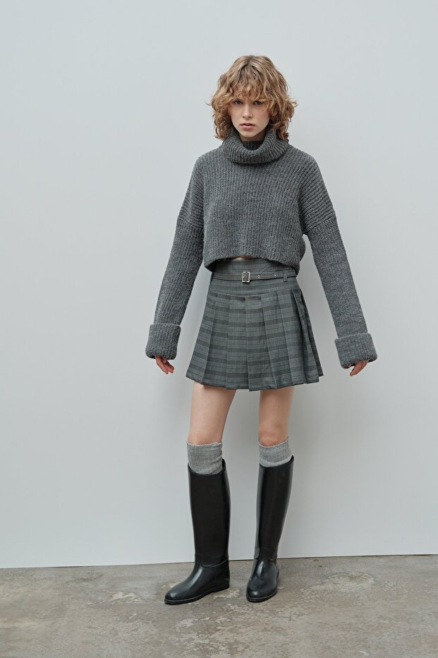 Rollkragenpullover in Grau - 4