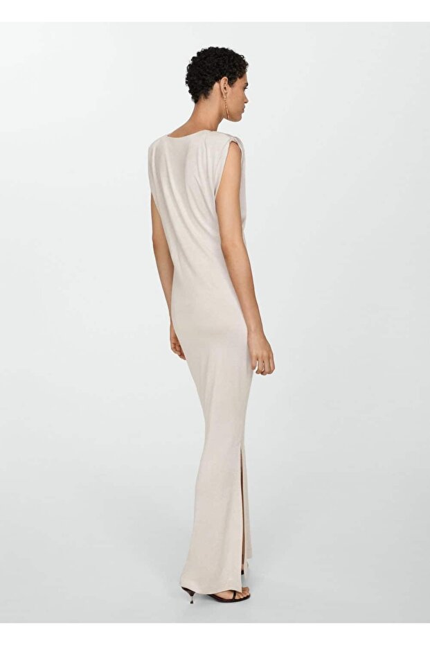 Vatkalı Triko Elbise - 4