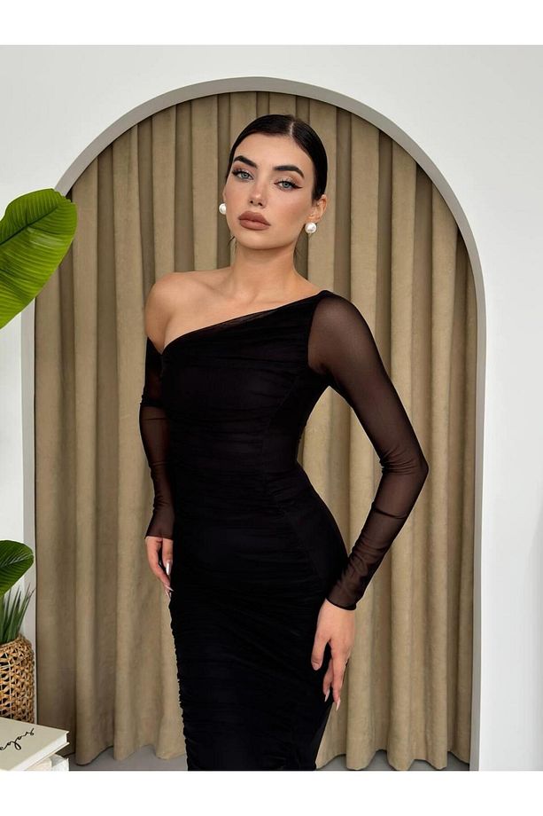 Marya Streç Astarlı Midi Elbise - 3