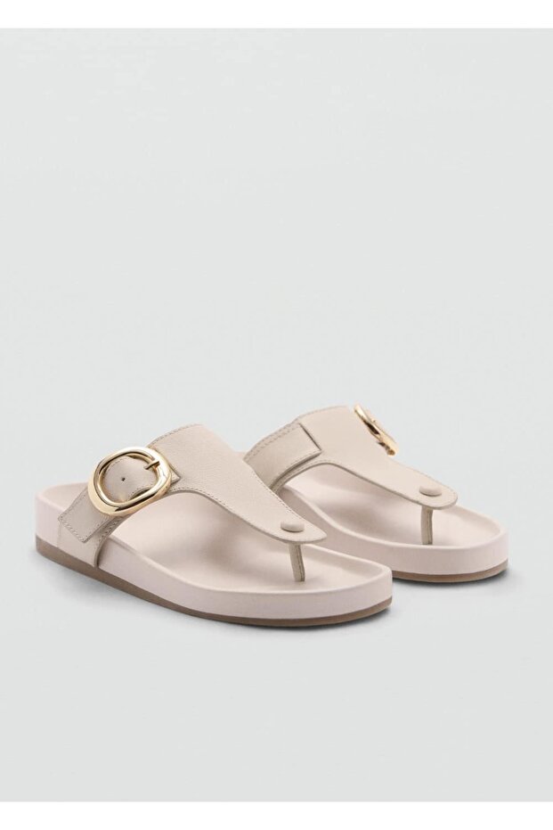 Tokalı deri sandalet - 1