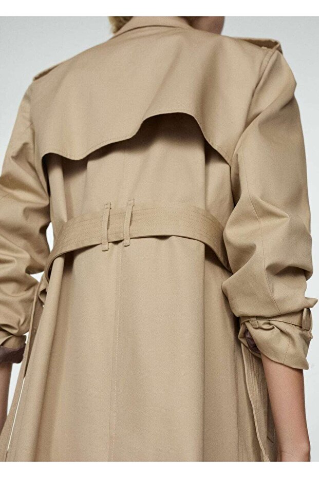 Klasik kemerli trençkot - 8