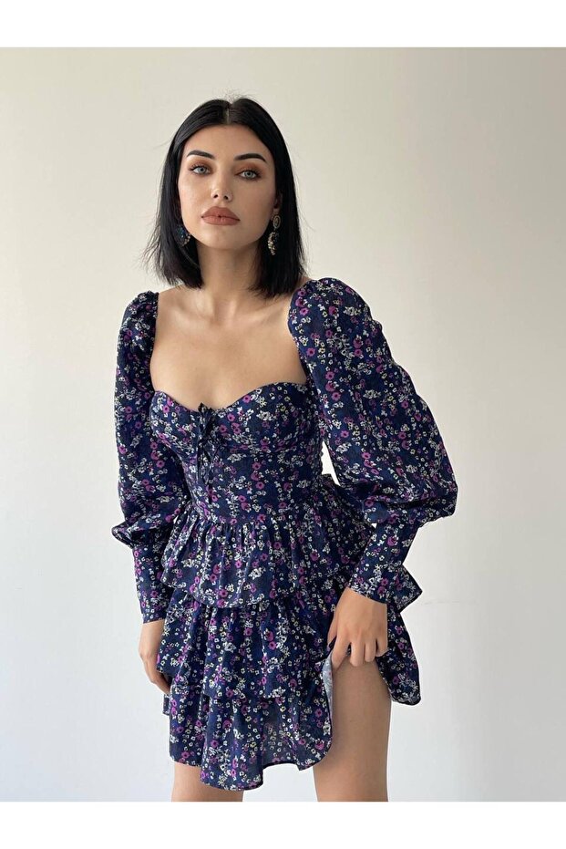 Russo Gloplu Mini Elbise - 2