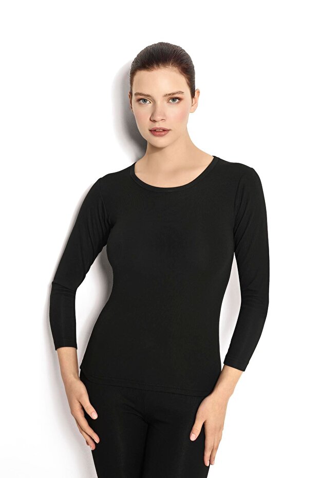 Kadın Siyah Termal Tek Üst 590 - 3