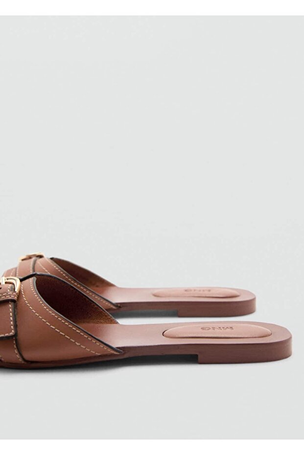 Tokalı deri sandalet - 5