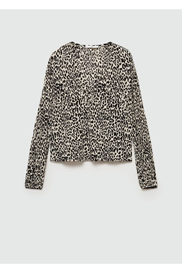 Hayvan desenli bluz - 3
