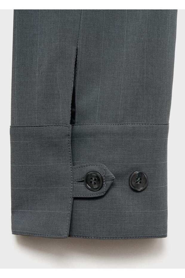 Çizgili çift fermuarlı ceket - 6