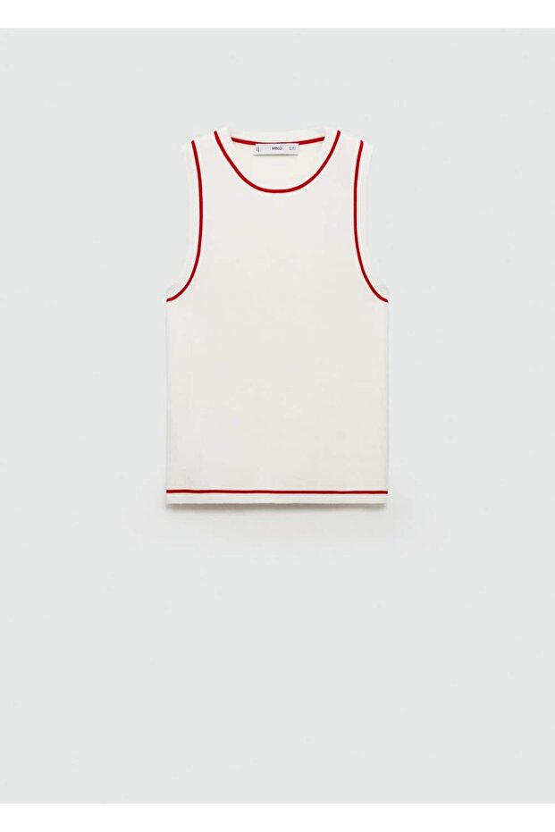 Kontrast yüzeyli triko bluz - 3