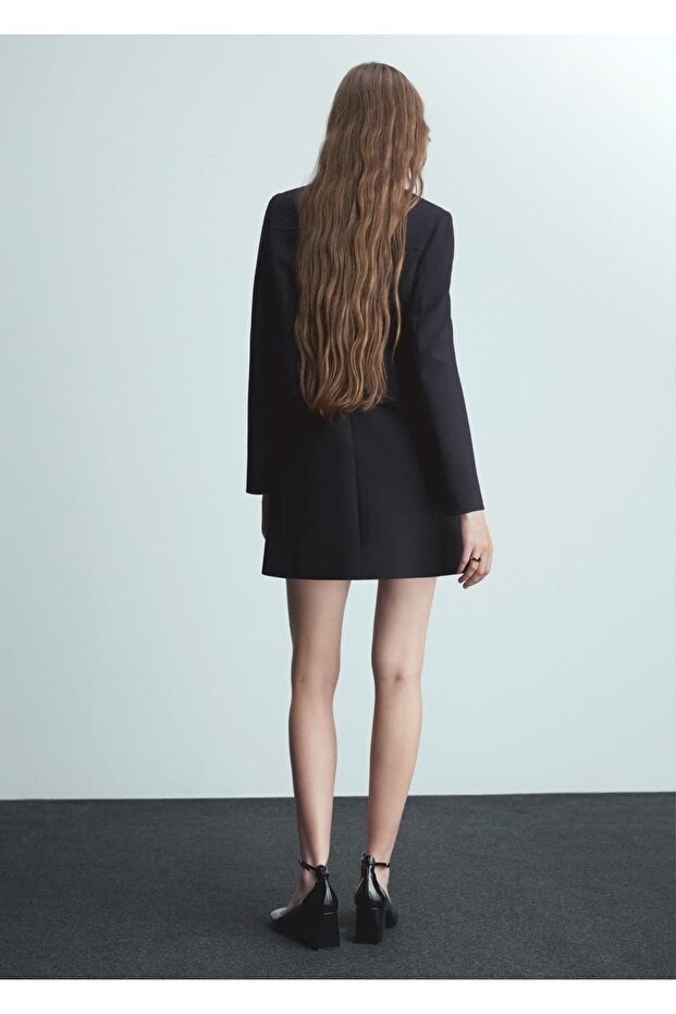 Kruvaze Cropped Ceket - 4