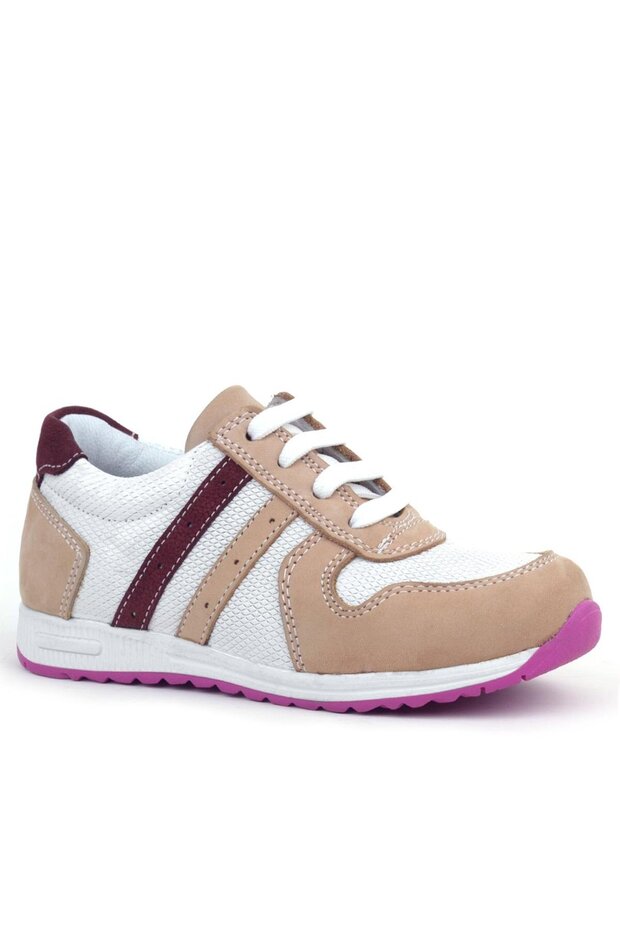 Genuine Leather Pink Fuchsia Sole Girls' Casual Sneakers