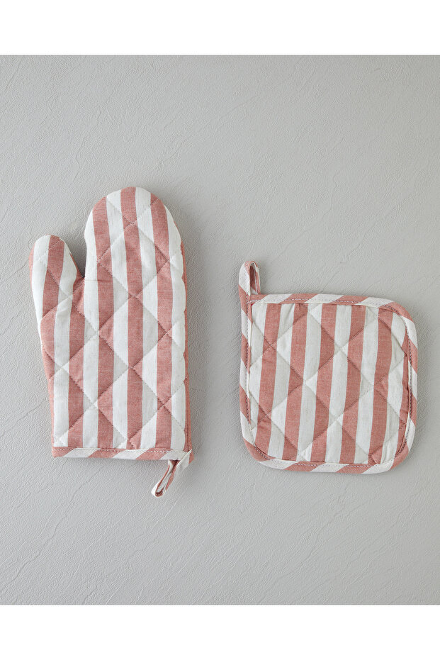 Cooker Cotton-Linen 2-Piece Kitchen Set 18X28 Cm+18X18 cm Tile