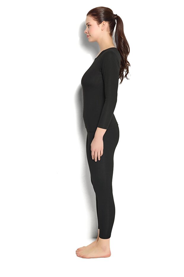 Kadın Siyah Termal Tek Üst 590 - 4