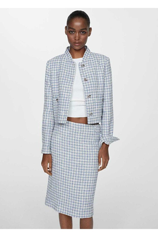 Metal düğmeli tüvit ceket - 1