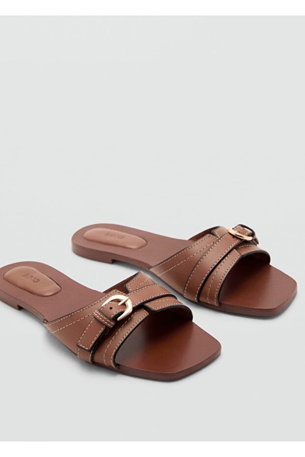 Tokalı deri sandalet - 1