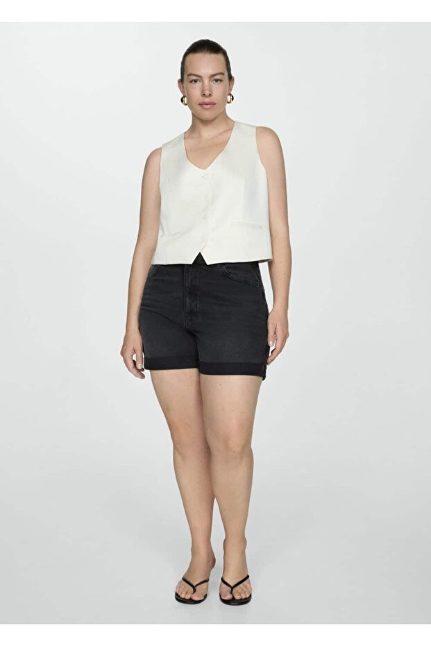 Mom-fit Denim Şort - 5