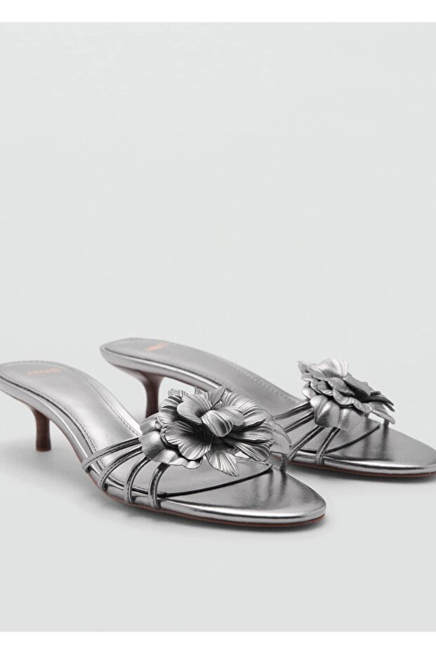 Çiçekli topuklu sandalet - 1
