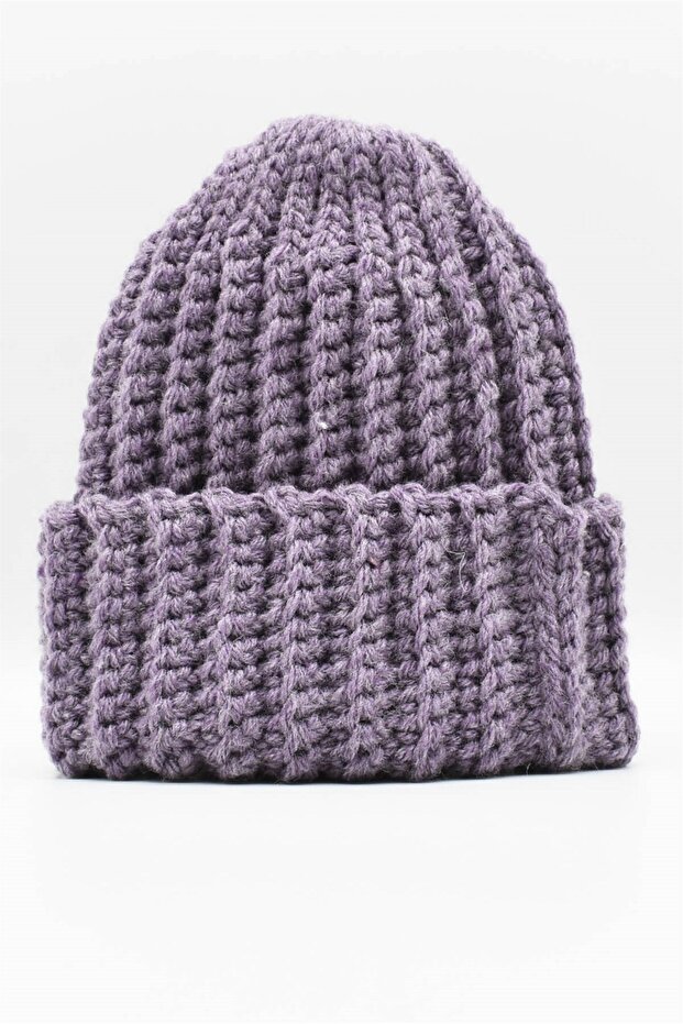 Women's Hand Knitted Winter Wool Beret Orchid