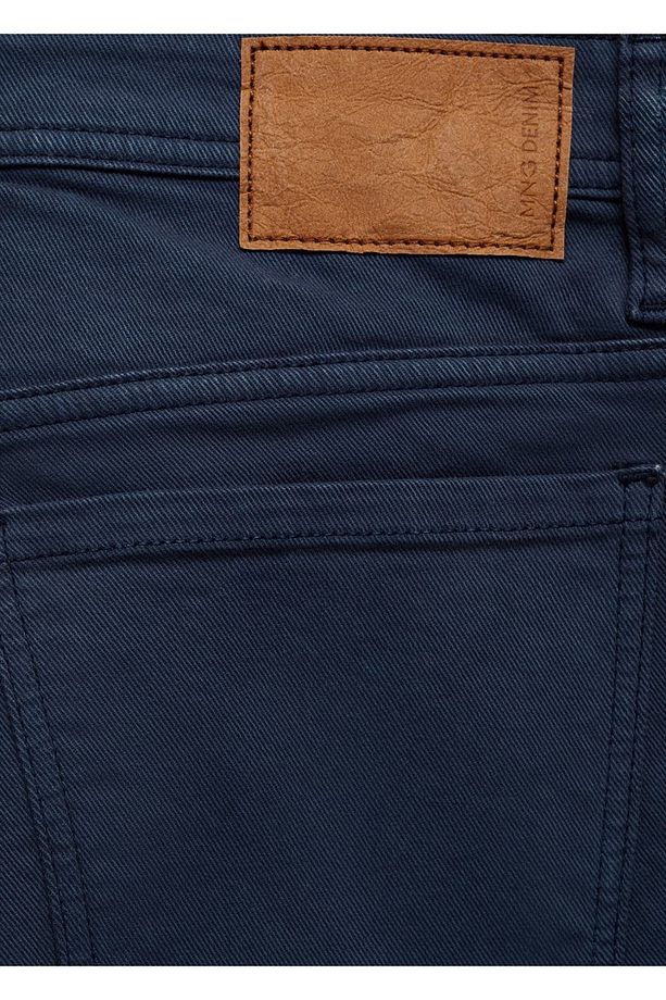 Slim fit kot bermuda şort - 8