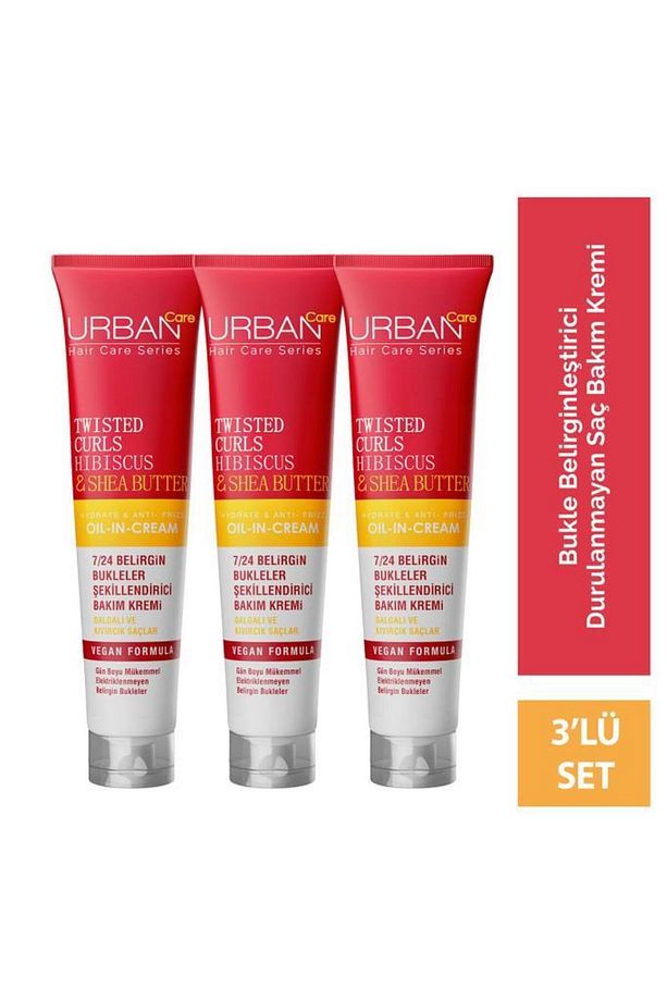 Hibiscus&shea Butter Kıvırcık Ve Dalgalı Saçlara Özel Durulanmayan Krem 3x175 Ml-vegan - 1