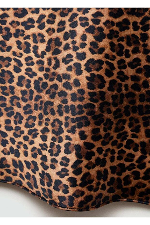 Fustă din satin cu model leopard - 8