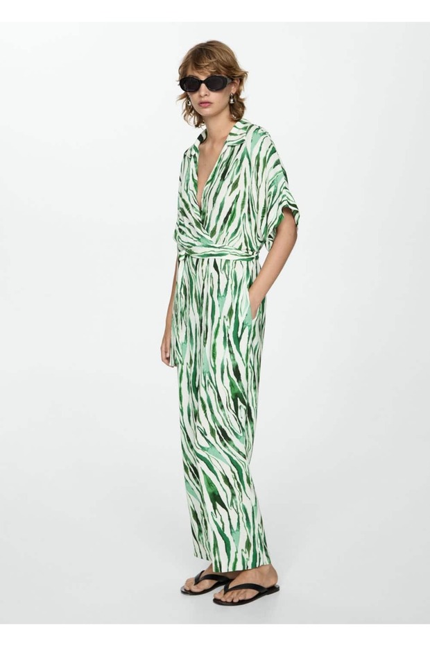 Kuşaklı, desenli tulum - 2