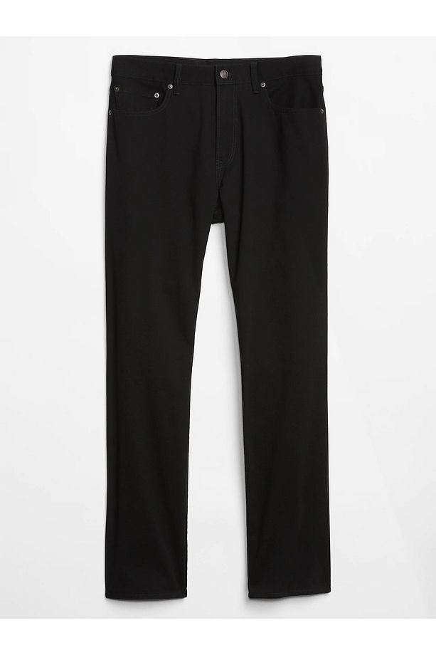 Erkek Siyah Straight Denim Jean Pantolon - 5