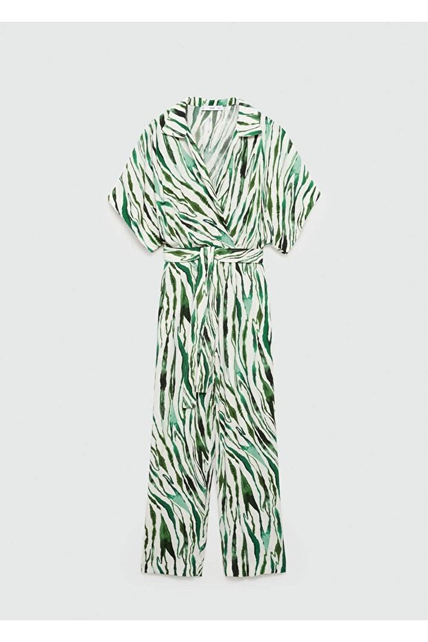 Kuşaklı, desenli tulum - 3