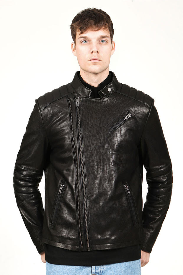 E-1087 Jumbo Genuine Leather Men's Coat