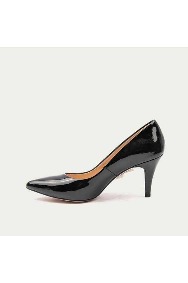 Siyah Rugan Hakiki Deri Kadın Stiletto [50680] - Ince Topuklu - 3