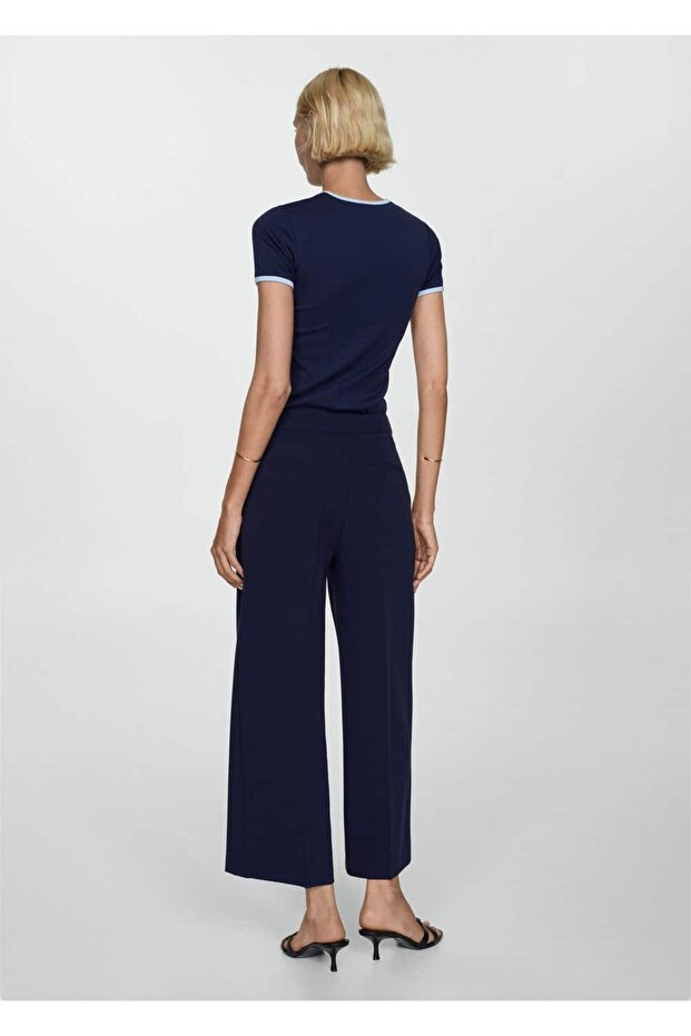 Straight Cut Button Trousers - 4