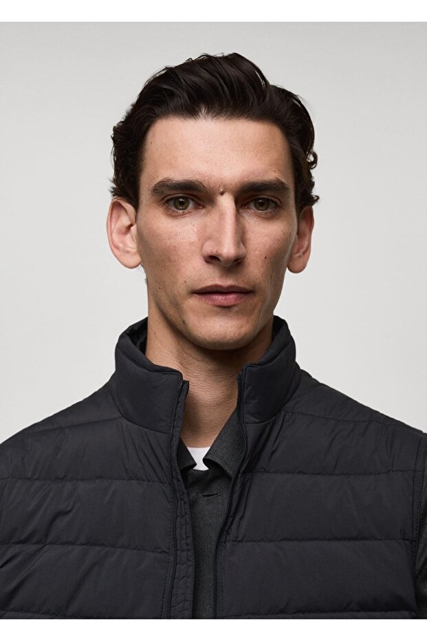 Quilted Vest with Feather Padding - 6