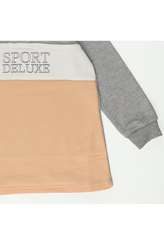 Kız Bebek Blok Renkli Örme Elbise - 3