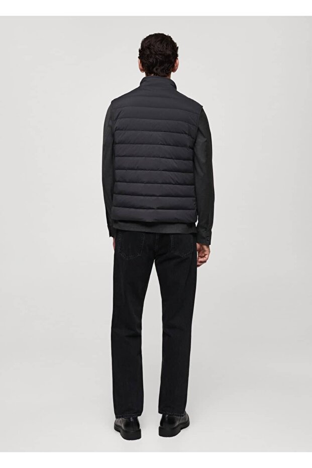 Quilted Vest with Feather Padding - 4