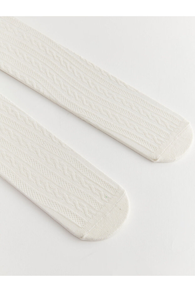 Lcwk Kendinden Desenli Kız Bebek Külotlu Çorap 2'li - 2