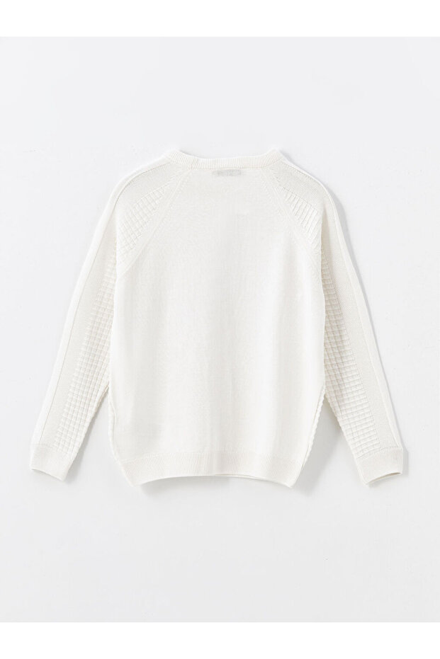 LCW Vision Ekru Bisiklet Yaka Uzun Kollu Erkek Çocuk Kazak - 2
