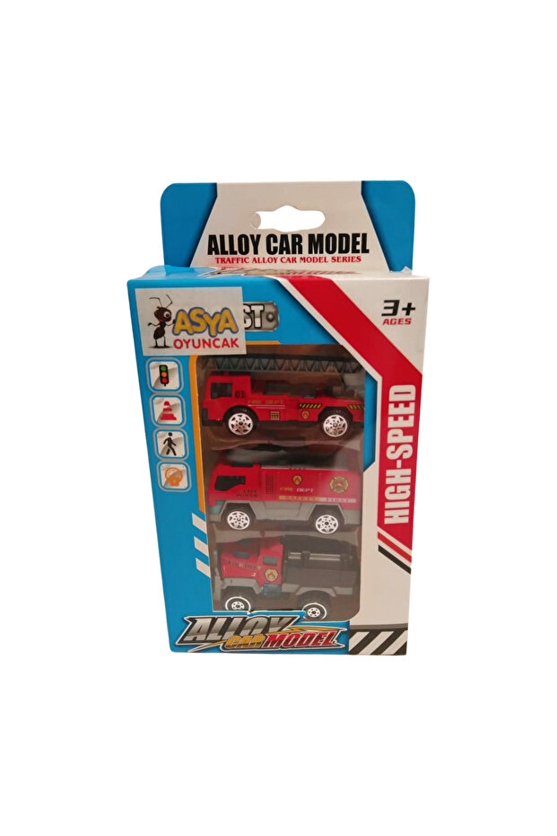 Asya Metal Fire Trucks 3-Piece Set 600-1