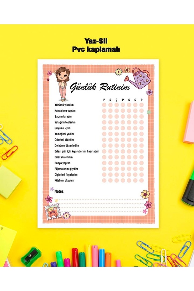 Girl's Daily Planner Summer-Sil Pvc Poster 21x30 cm