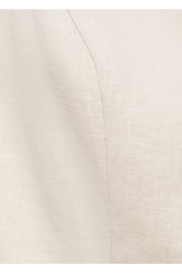 Kısa Keten Elbise - 6