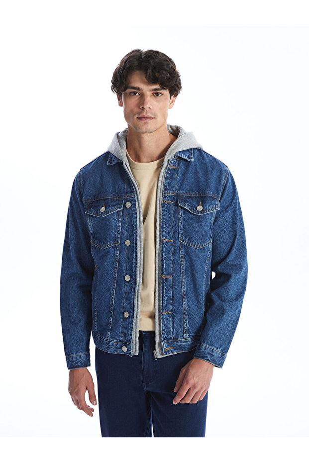 Standart Kalıp Erkek Jean Ceket - 1
