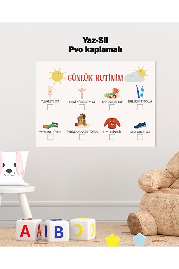 My Preschool Daily Routine Summer-Sil Pvc Poster 30X42 cm