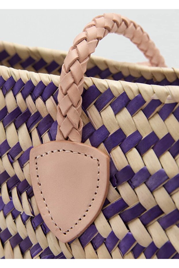 Deri saplı shopper çanta - 5