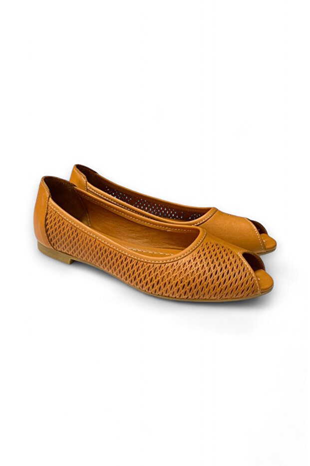 Genuine Leather Printed Casual Women's Ballerinas