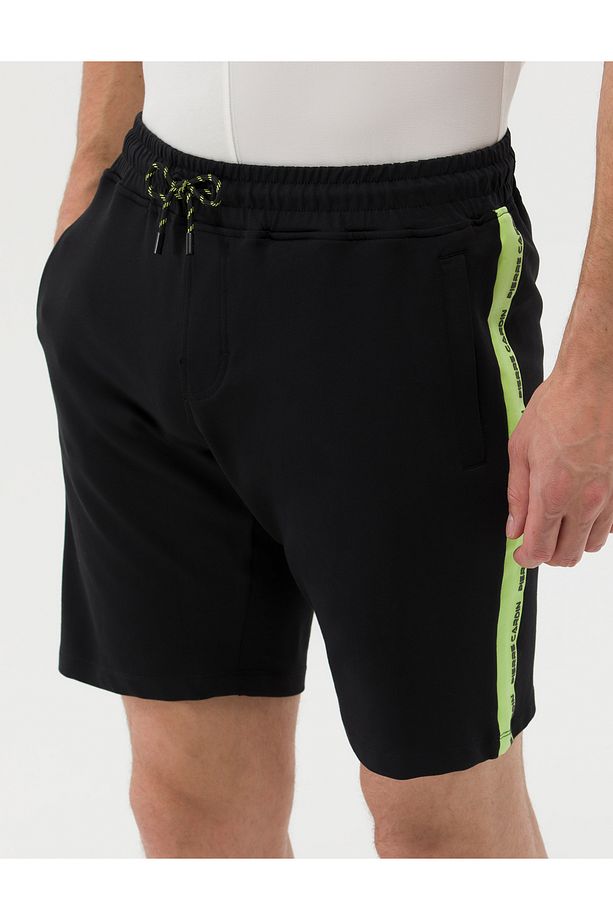 Siyah Slim Fit Örme Şort 50262649-VR046 - 6