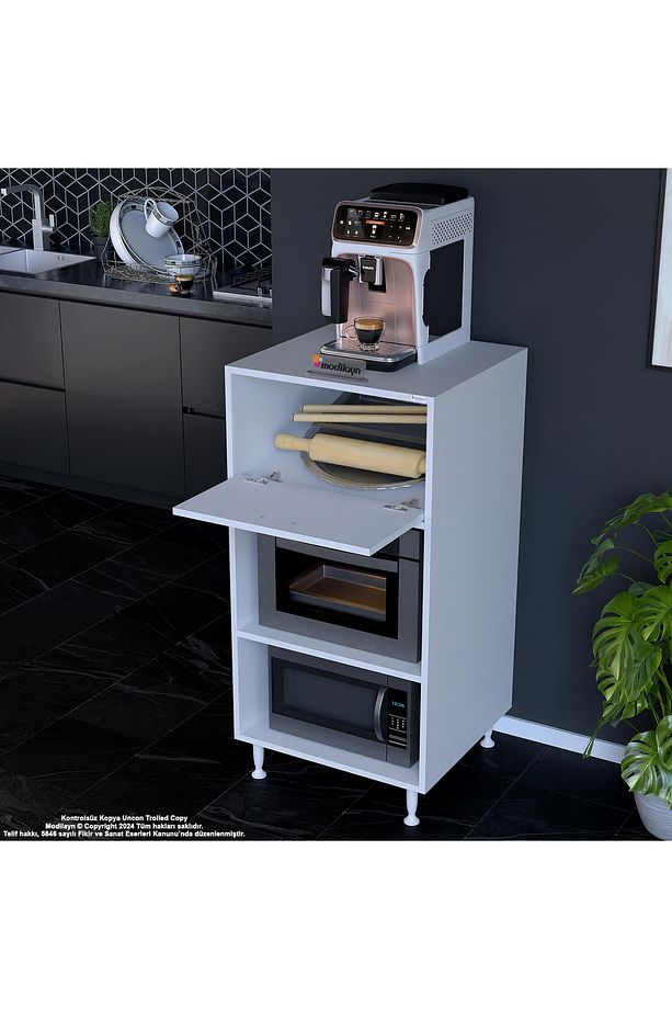 SİLVA 59,6 x 119,2 x 56 cm Tek Kapaklı Ankastre Fırın ve Mutfak Dolabı - 4