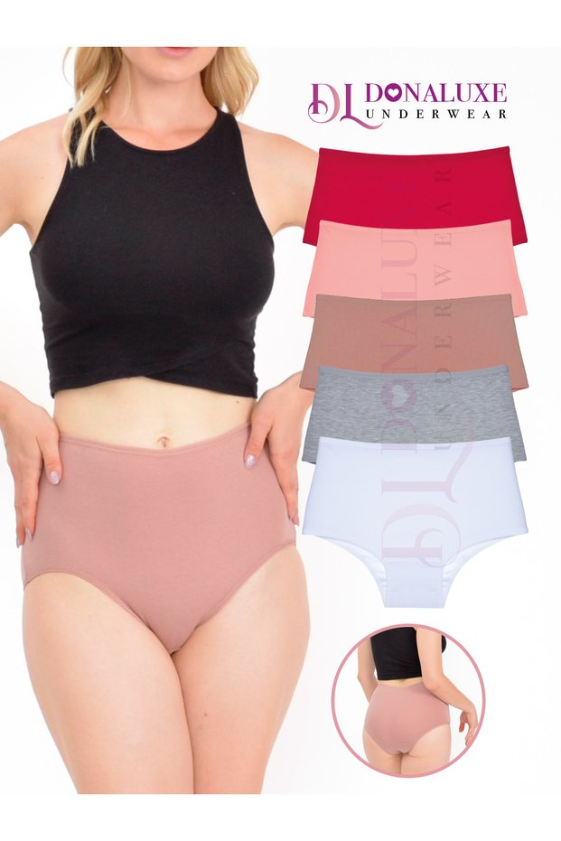 Women's Panties, Women's High Waist Panties Cotton Panties 5 Pack Bgbsv