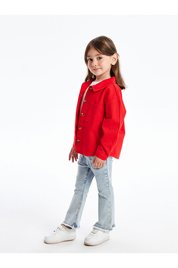 Uzun Kollu Basic Kız Bebek Gömlek Ceket - 1