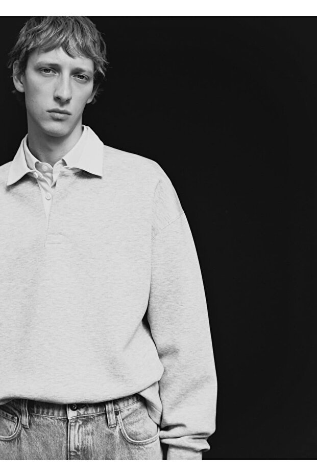 Rahat kesim polo sweatshirt - 8