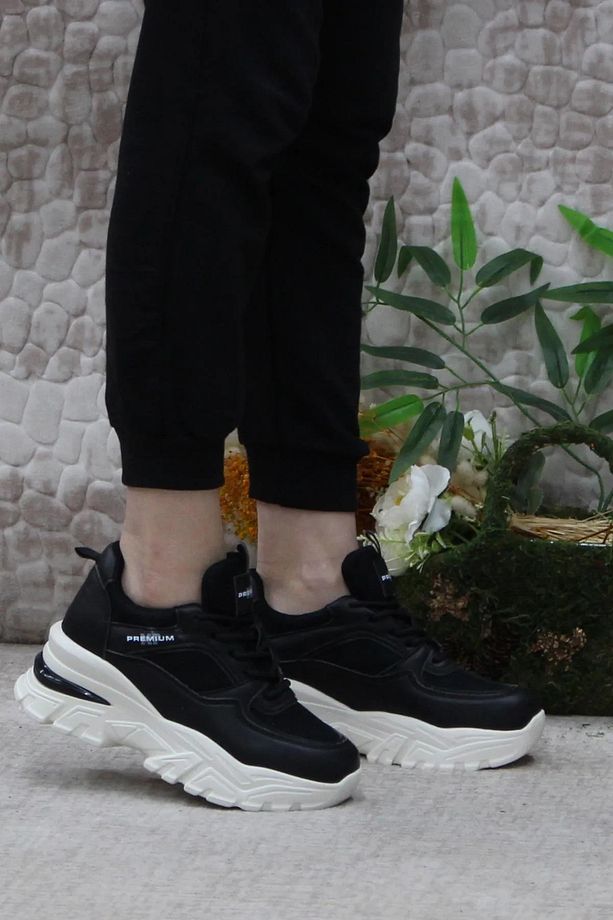 M.p 241-1663 Poli Hafif Taban Bağcıklı Kadın Sneaker SİYAH - 4